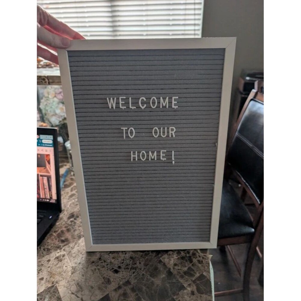 Gray Memo Board with letters